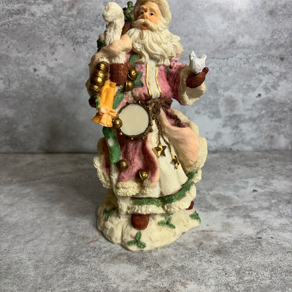 Festive Santa Claus Figurine with Gold Accents
